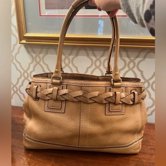 Coach Hampton Braided Pebbled Leather Bag - Picture 2 of 15